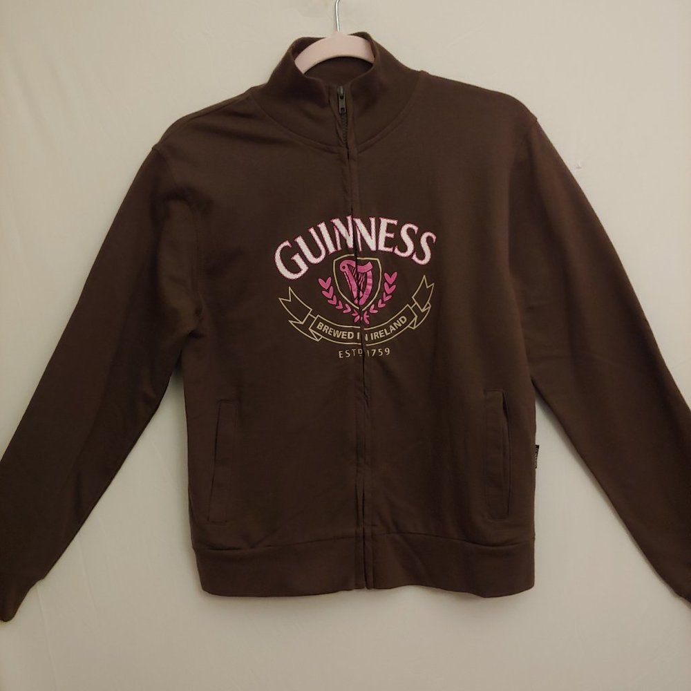 Official Guinness army green zip sweatshirt with mock turtleneck - Picture 2 of 8